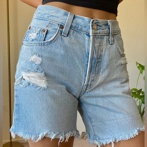 Levi’s 501 High Rise Denim Shorts, Size 24, mom shorts, Bermuda shorts, 4 inch